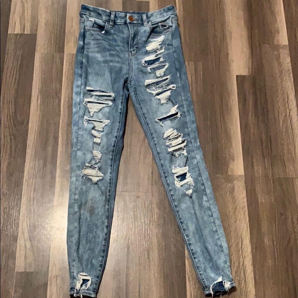 American Eagle Patched and Stitches jeans